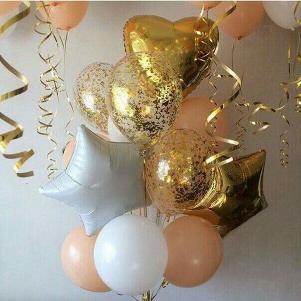 Elegant boeket helium ballonnen in roze, wit en goud